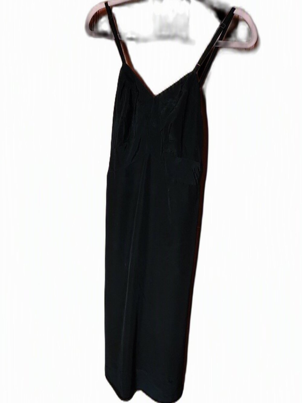 Vintage 1940s Black Silk Faille Slip/Dress by Snowdon, Size 32 bust B/C